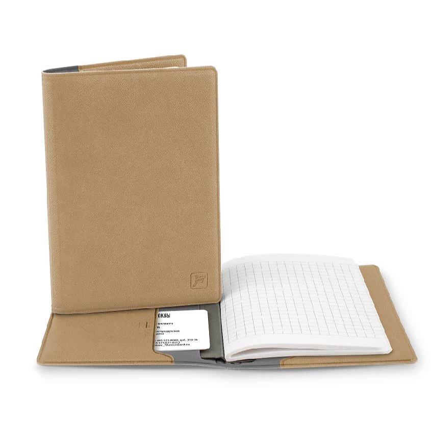 Изображение товара Записная книжка FLEXPOCKET с сменной обложкой из экокожи, 140х100 мм, бежевый