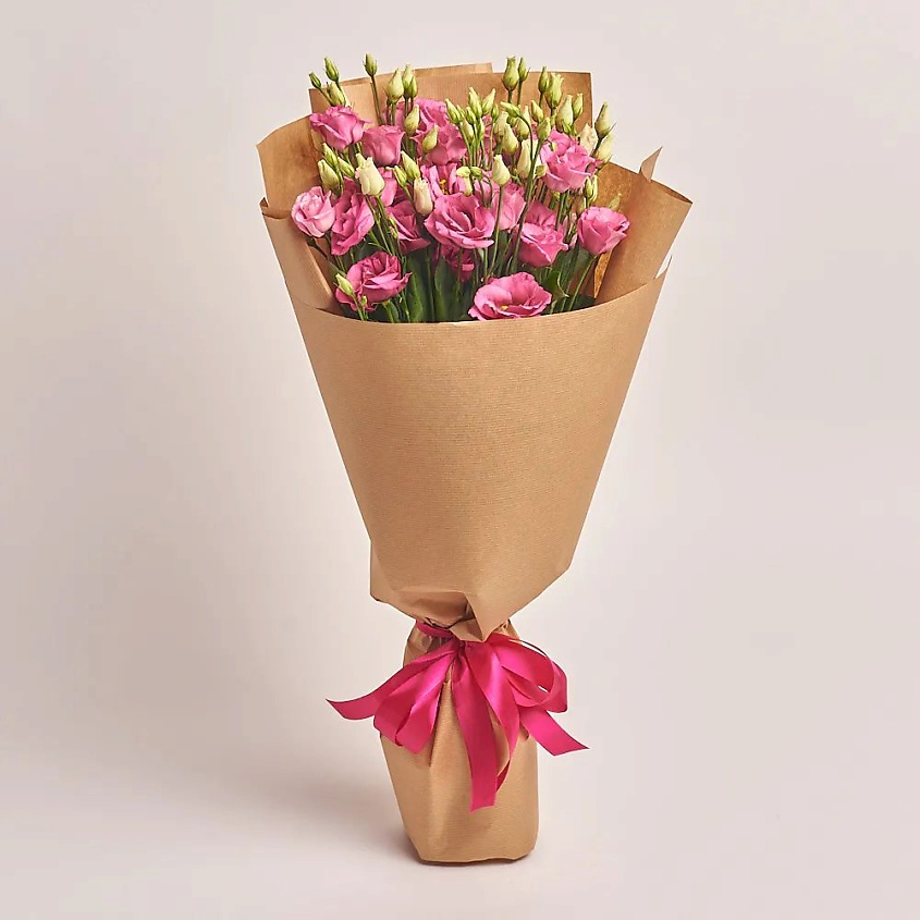 Изображение товара AZALIANOW ЦВЕТЫ. ПОДАРКИ. ДЕКОР Букет из 11 розовых лизиантусов в крафте, Букеты и композиции из живых цветов могут на несколько тонов отличаться от изображений. Часть цвета искажается в зависимости от настроек экрана.