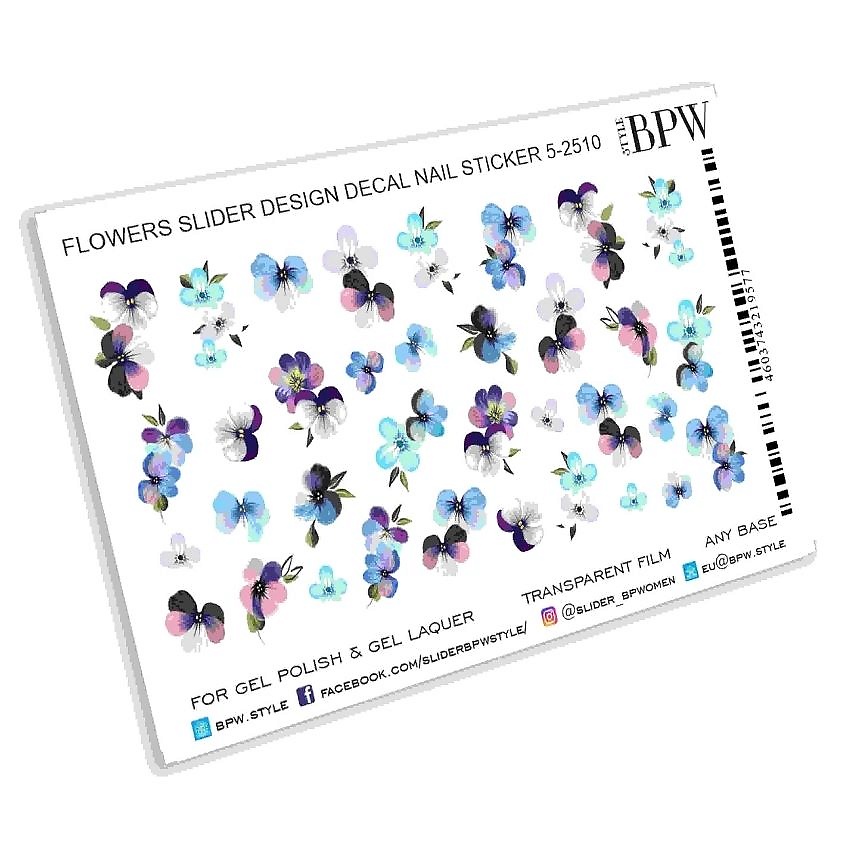 Изображение товара BPW.STYLE Слайдер-дизайн Анютины глазки для оригинального маникюра 1 шт.