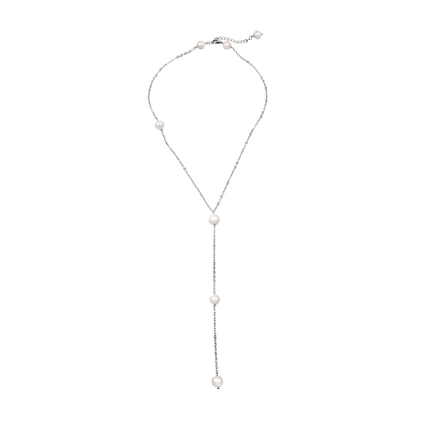 Изображение товара MORZA Сотуар-колье с белым жемчугом, Серебряный