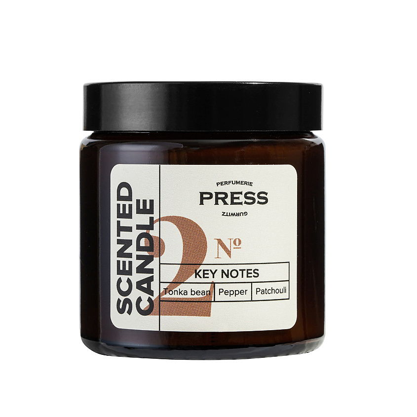 Изображение товара Ароматическая свеча №2 PRESS GURWITZ PERFUMERIE 80 мл с бобами Тонка