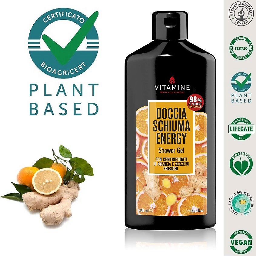 Изображение товара L`ERBORISTICA Натуральный парфюмированный гель для душа на фруктовых соках Апельсин и имбирь, 400 мл
