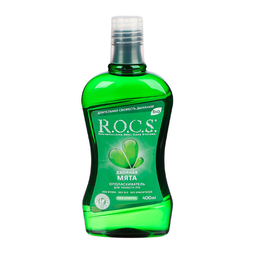 Изображение товара R.O.C.S. Ополаскиватель для полости рта ДВОЙНАЯ МЯТА, 400 мл
