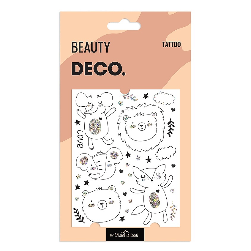 Изображение товара DECO. Татуировка для тела CARTOON by Miami tattoos переводная Lion`s friends, 1 шт