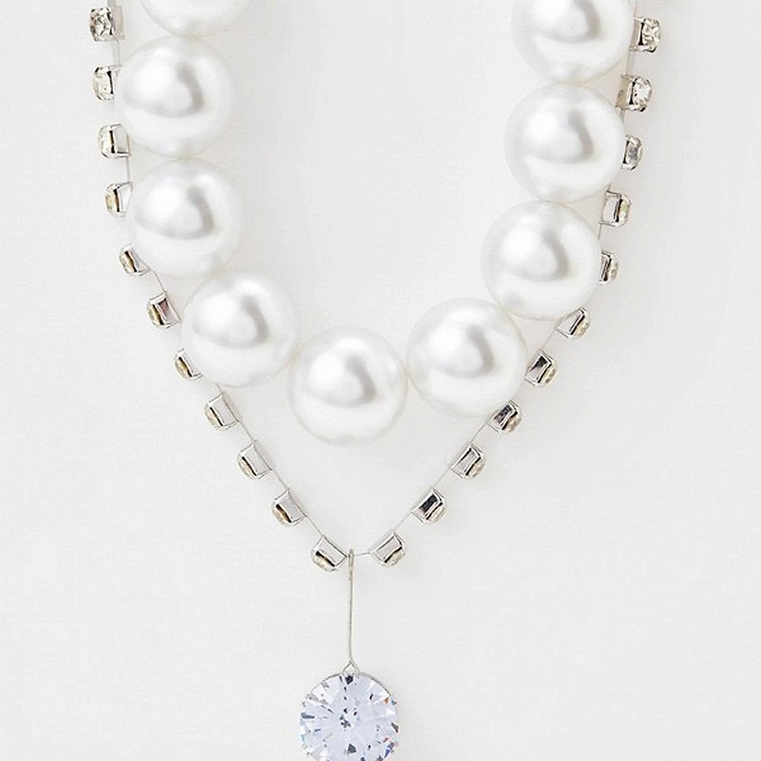 Изображение товара Колье SET от PABUR серебряное женское стильное украшение