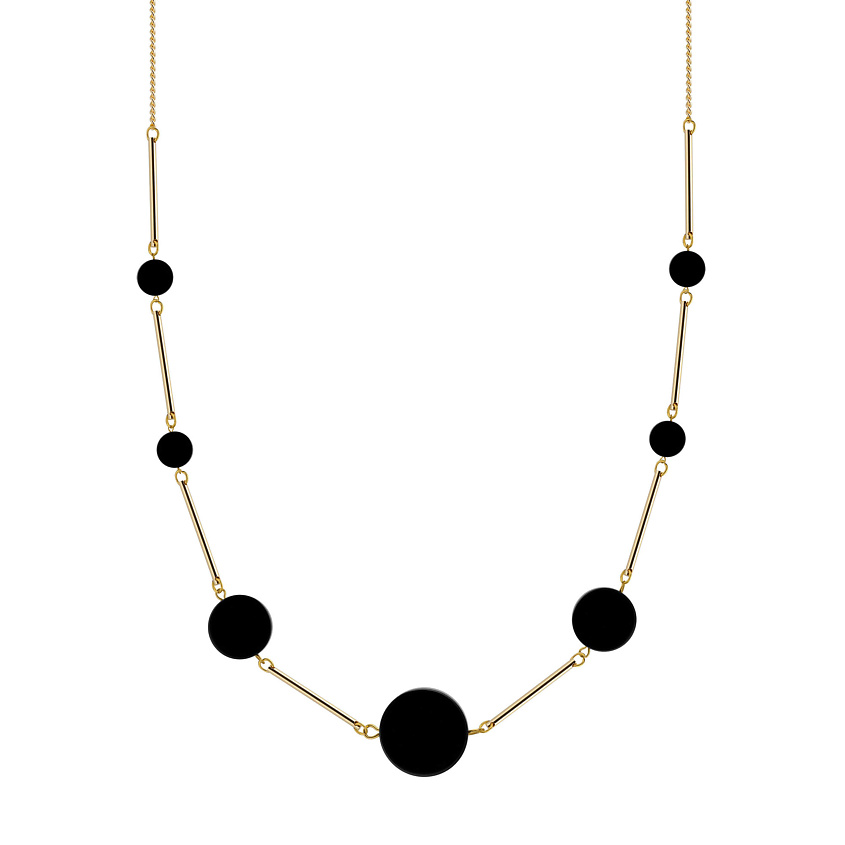 Изображение товара KOSHIKA Колье сотуар супрематизм черный оникс, цвет: золотой