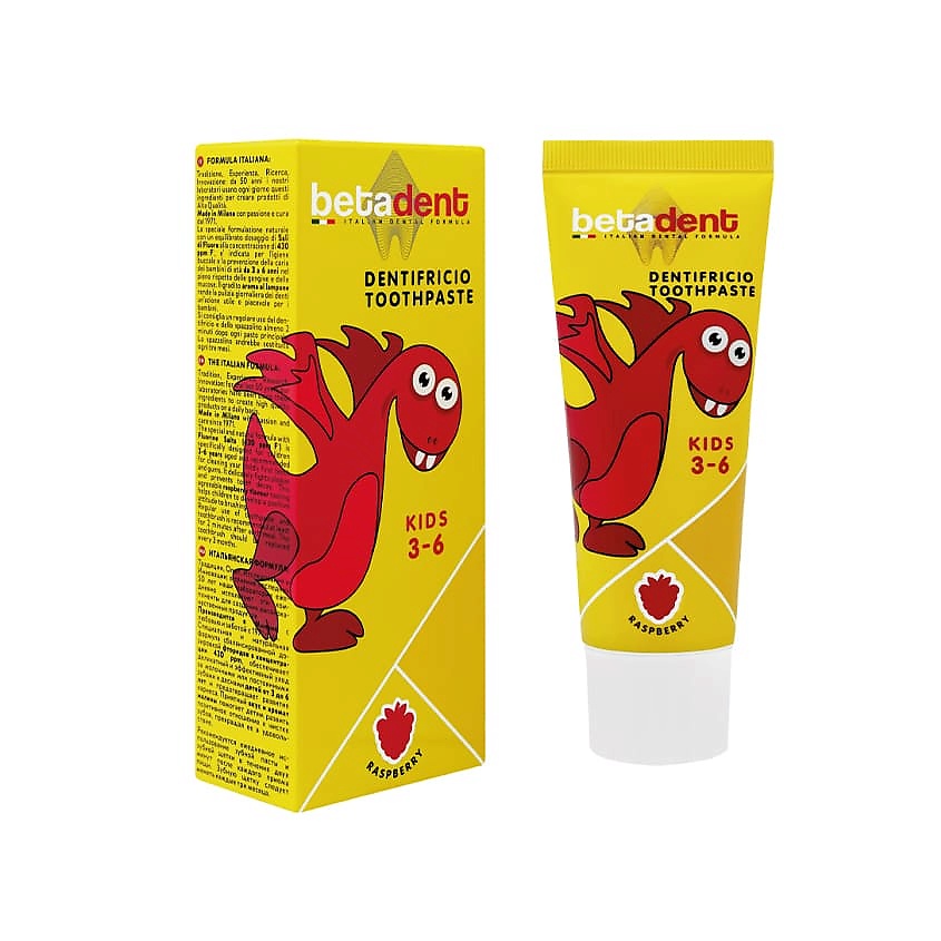 Изображение товара BETADENT детская зубная паста со вкусом малины 75 мл для 3-6 лет