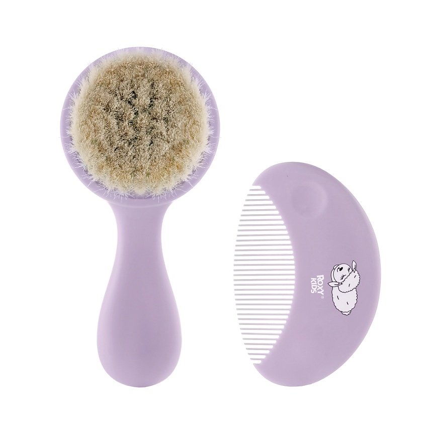 Изображение товара ROXY KIDS Набор мягкая расческа-щетка и гребешок, Сиреневый