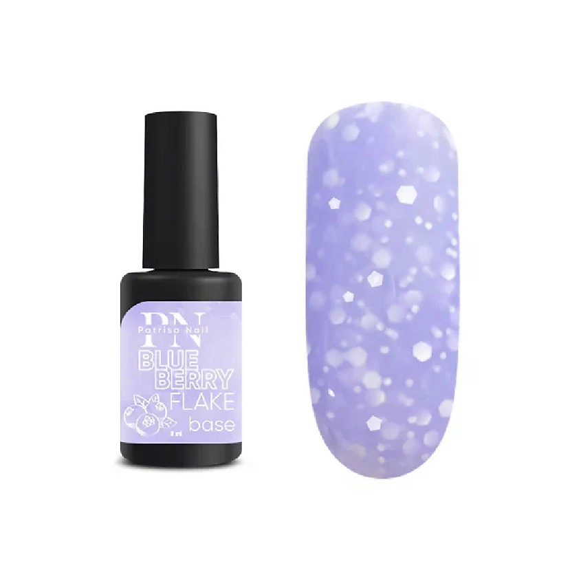 Изображение товара PATRISA NAIL База с шестигранниками FLAKE base, Blueberry, 8 цвет