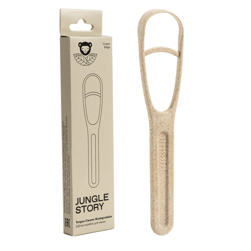 Изображение товара JUNGLE STORY Скребок для языка биоразлагаемый, Бежевый цвет