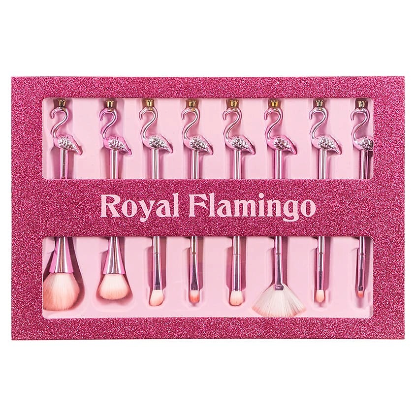 Изображение товара ЛЭТУАЛЬ Набор кистей для макияжа ROYAL FLAMINGO, 8 шт.