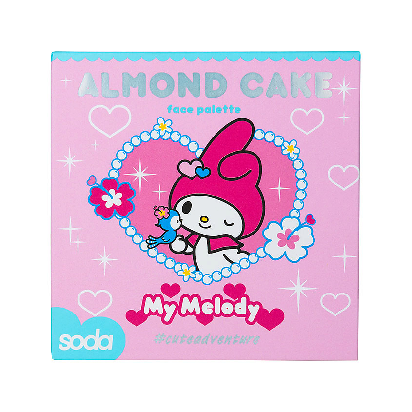 Изображение товара Палетка для лица SODA ALMOND CAKE #cuteadventure, бронзер хайлайтер румяна, 12 г
