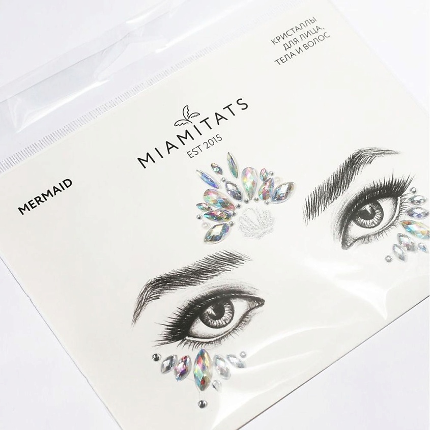 Изображение товара MIAMITATS Кристаллы на клейком слое для лица Mermaid (стразы), 1 шт.