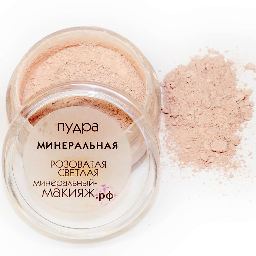 Изображение товара МИНЕРАЛЬНЫЙ-МАКИЯЖ.РФ Минеральная рассыпчатая пудра для лица, Розовый Светлый