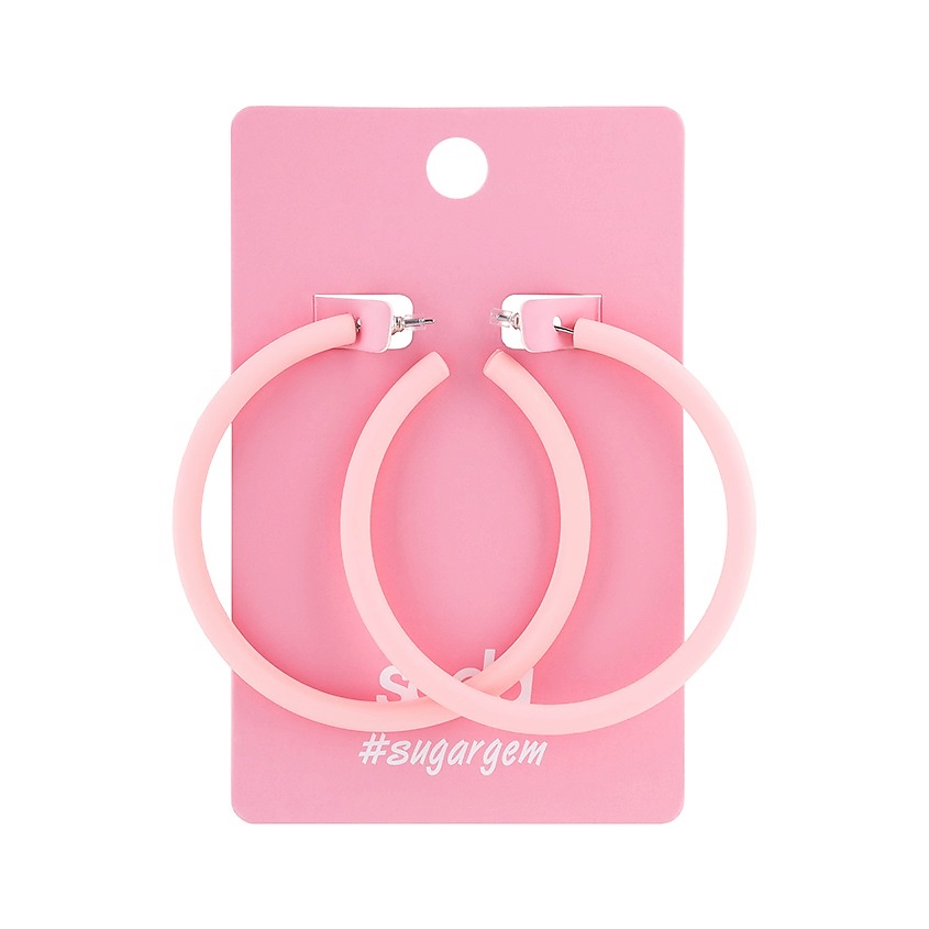 Изображение товара SODA Серьги BIG PINK RINGS #sugargem, 1 пара