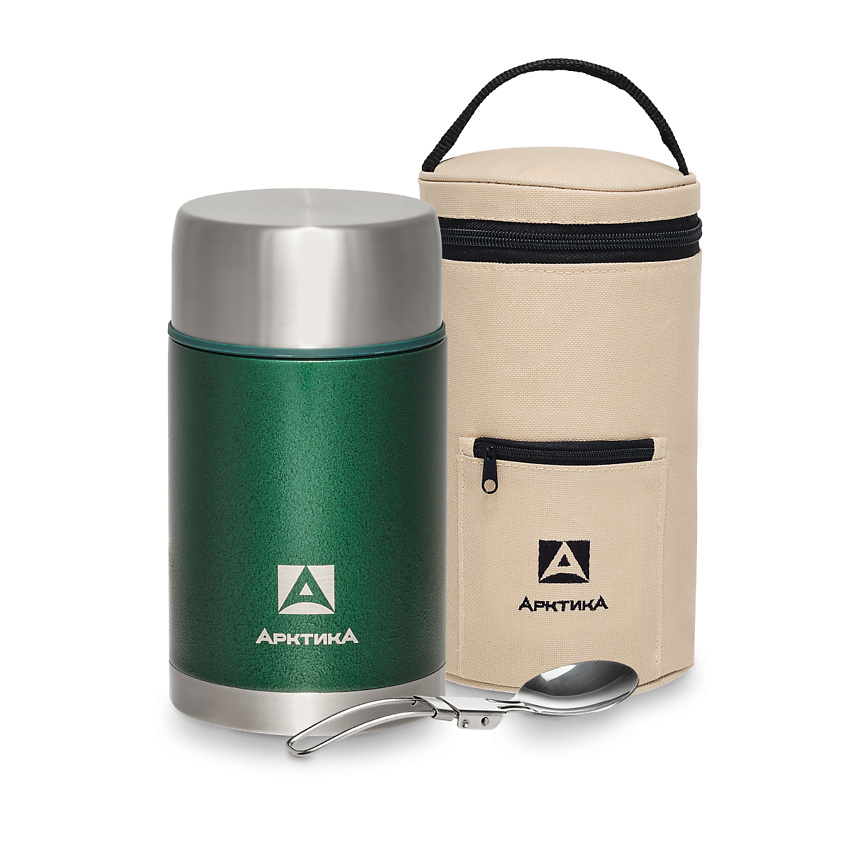 Изображение товара АРКТИКА Термос для еды 1 л в чехле, Зеленый