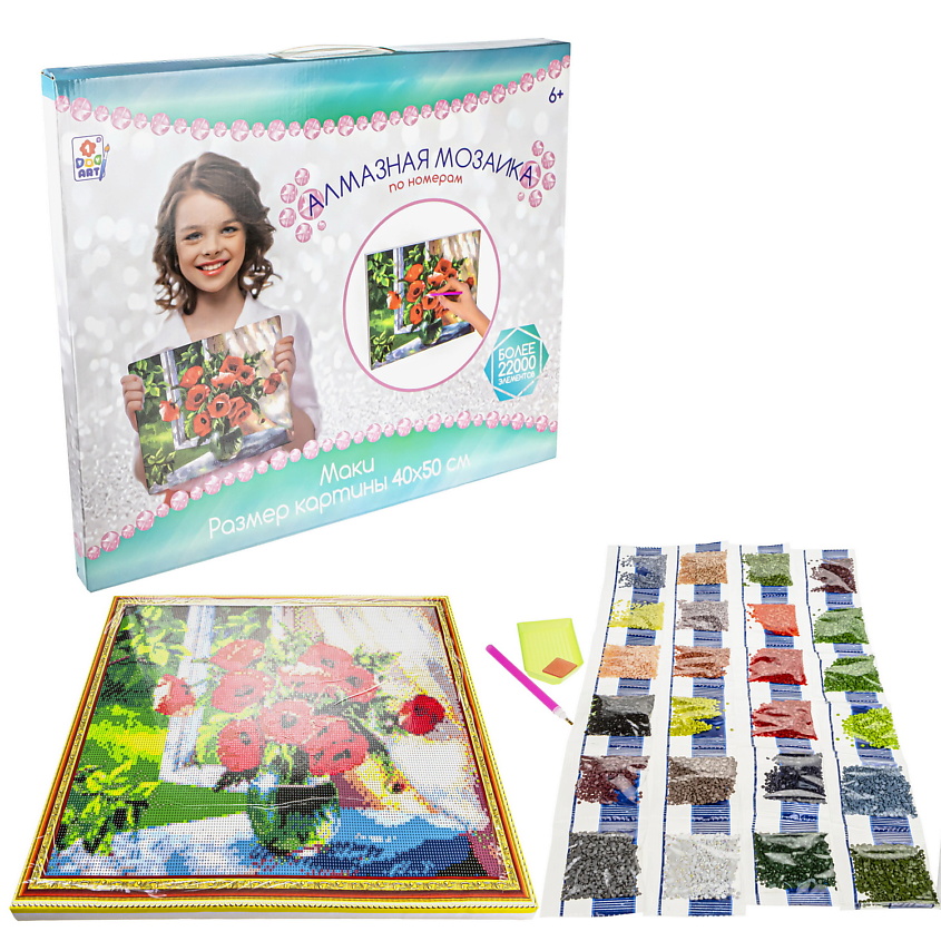 Изображение товара 1TOY Алмазная мозаика Маки, 1 шт.