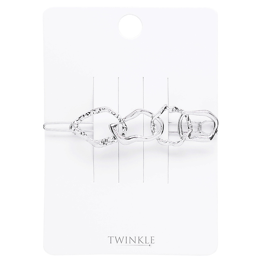 Изображение товара Заколка для волос TWINKLE 4 CIRLES CRUMPLED SILVER стильный аксессуар