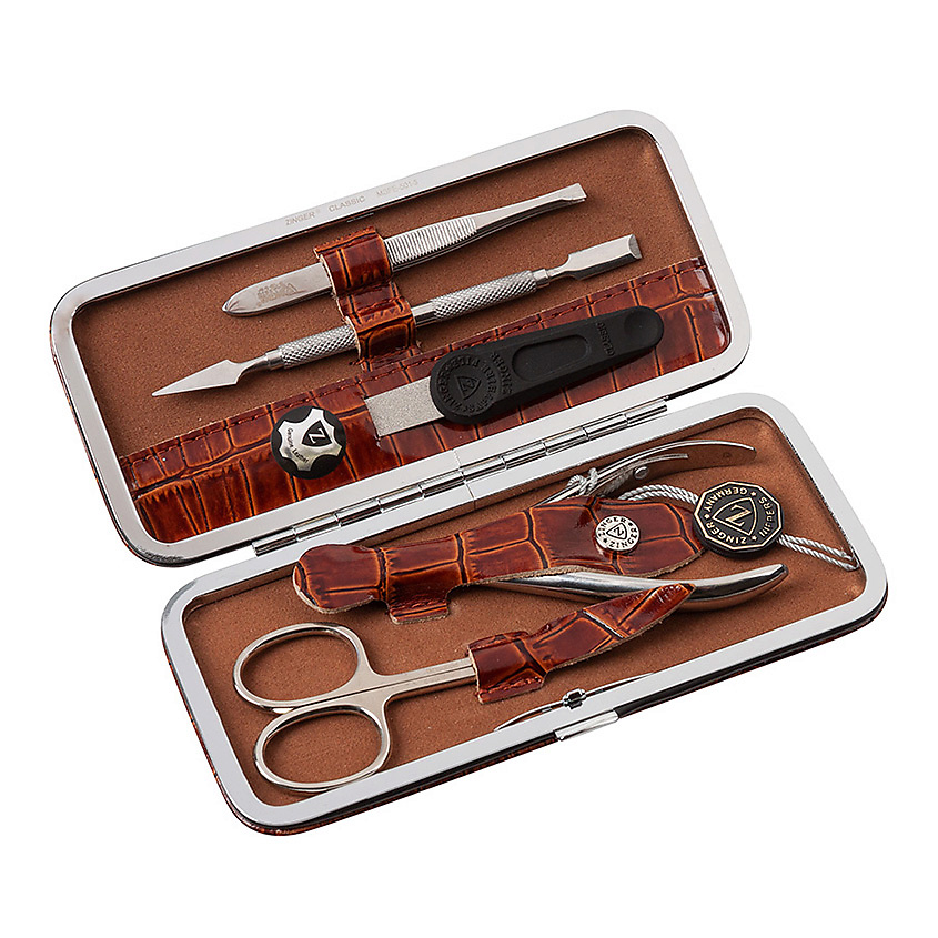 Изображение товара Набор для маникюра и педикюра ZINGER Classic MSFE-501 S натуральная кожа