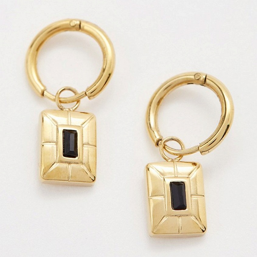 Изображение товара PABUR Серьги GEMINI, цвет: Золотой, Черный