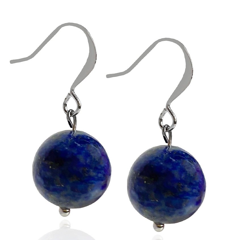 Изображение товара LAPUSH Серьги с камнем натуральный синий лазурит, цвет: Синий