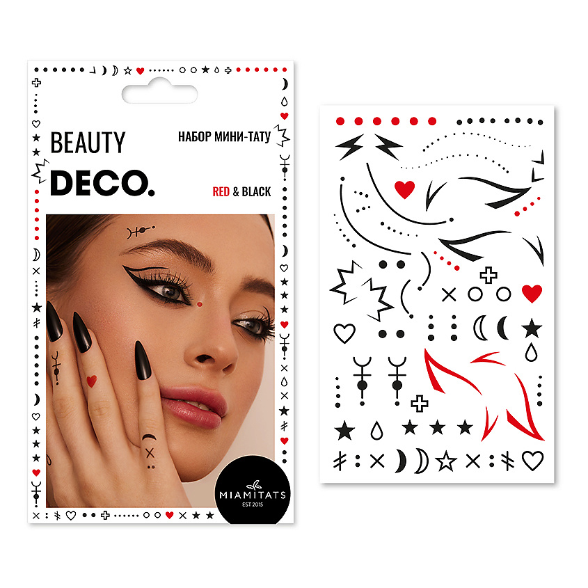 Изображение товара DECO. Набор переводных мини-тату by Miami tattoos (Red & Black), Красный