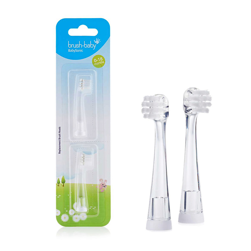 Изображение товара BRUSH-BABY BabySonic Насадки для зубных щеток, 0-1,5 года, 1 упаковка.