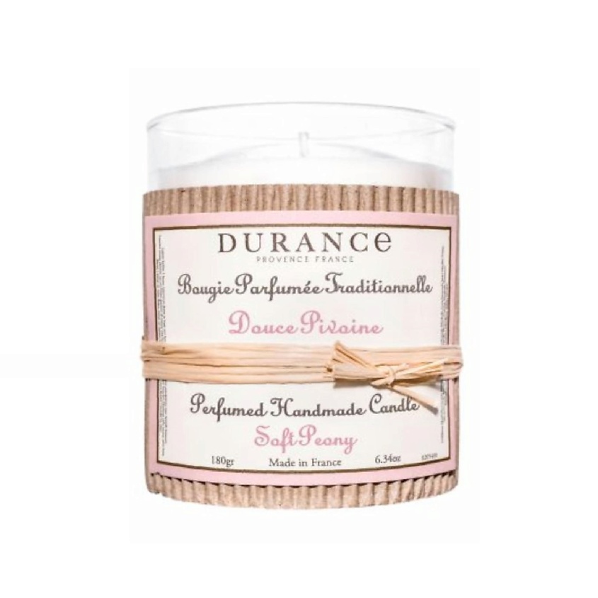 Изображение товара Ароматическая свеча DURANCE Нежный пион Soft peony 180 г с приятным ароматом цветов