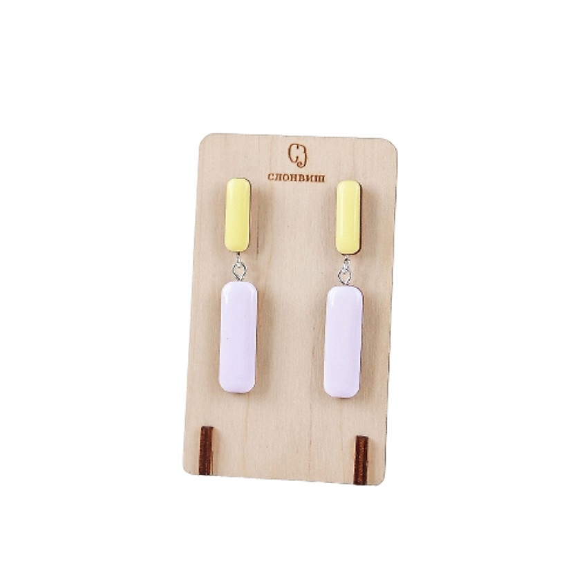 Изображение товара СЛОНВИШ Double beige Серьги составные длинные, цвет: сиреневый