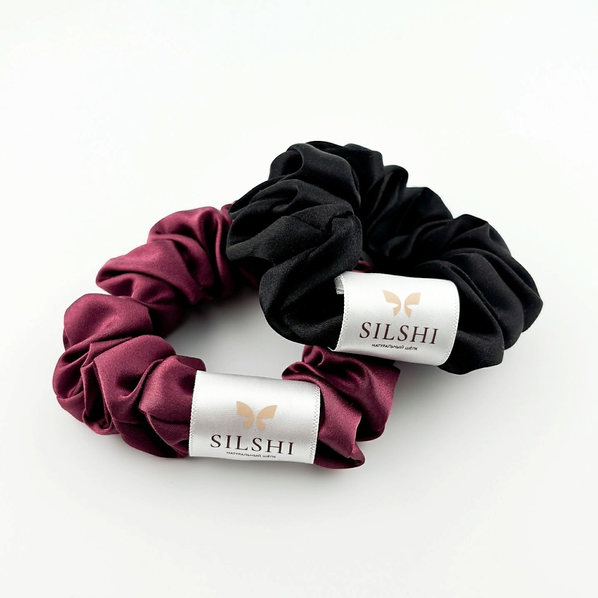 Изображение товара Набор шелковых резинок для волос SILSHI 3 см в подарочной упаковке