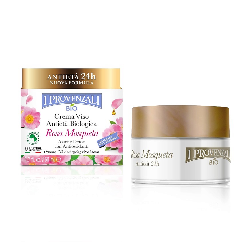 Изображение товара I PROVENZALI Органический крем для лица антивозрастной Rosa Mosqueta с Детокс действием, 50 мл