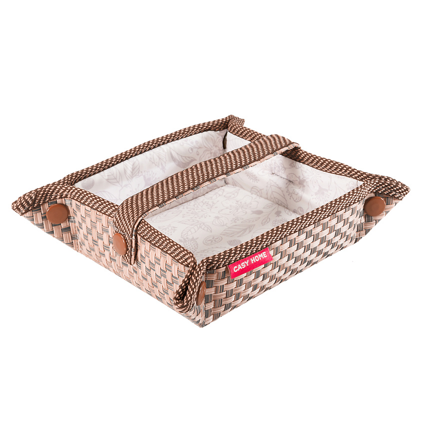 Изображение товара Стильная салфетница CASY HOME NB-011 коричневая для бумажных салфеток 13х13х6 см