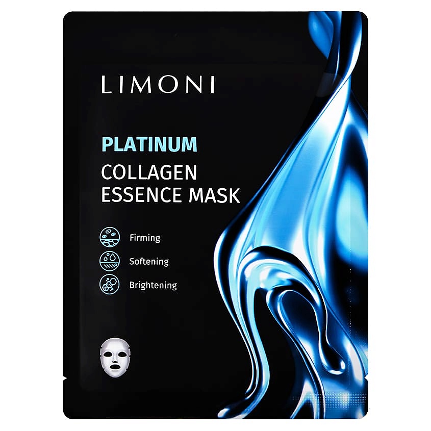 Изображение товара LIMONI Маска для лица тканевая восстанавливающая с коллоидной платиной и коллагеном, 1 шт