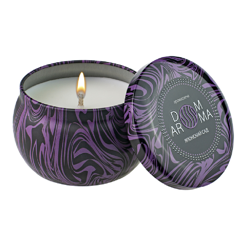 Изображение товара Ароматическая свеча Японский сад 125 г сиреневая DOM AROMA