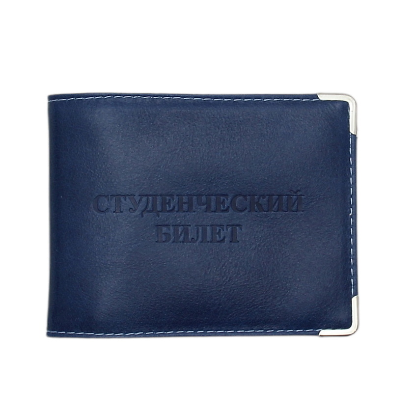 Изображение товара Обложка для студенческого билета RELS из натуральной кожи Druid с карманом и тиснением, синий