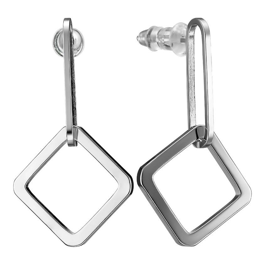 Изображение товара UVI JEWELLERY Серебристые серьги Квадраты, Серебряный