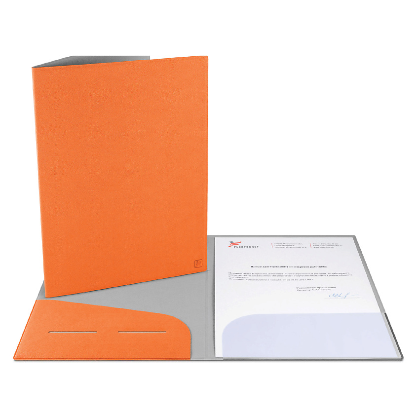 Изображение товара Классическая папка из экокожи FLEXPOCKET для документов оранжевый