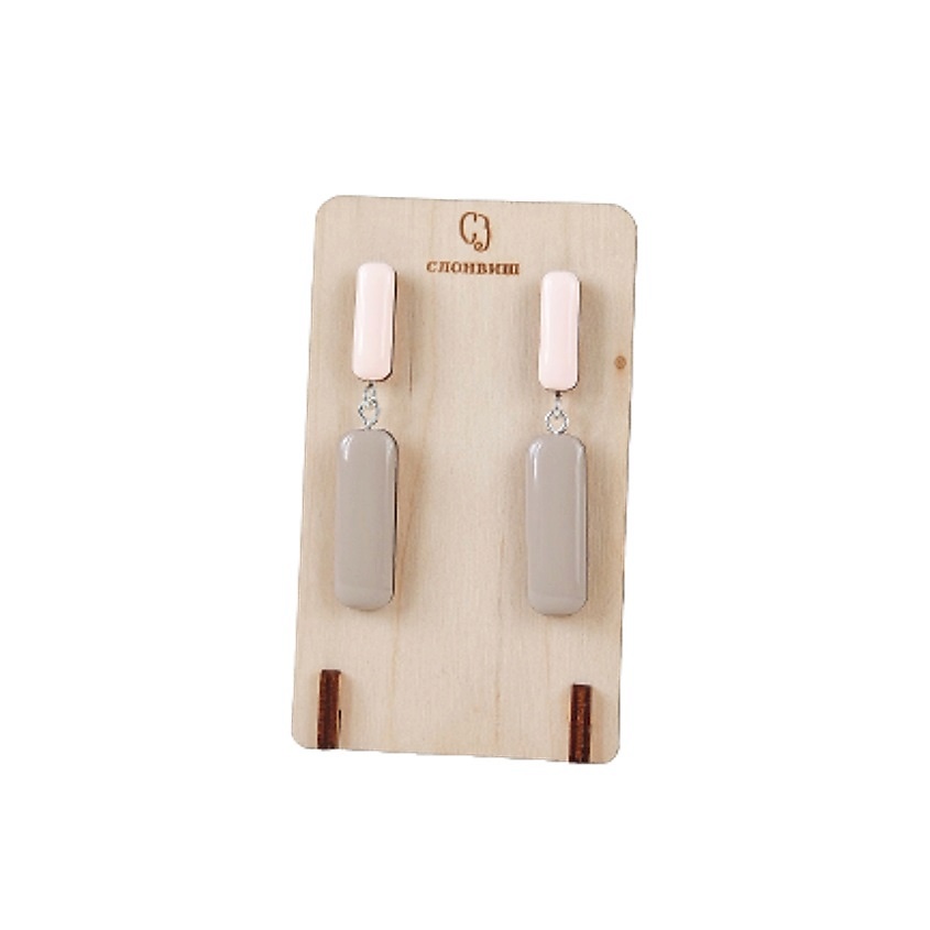 Изображение товара СЛОНВИШ Double beige Серьги составные длинные, цвет: Нюд