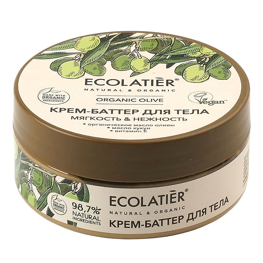 Изображение товара ECOLATIER GREEN Крем-баттер для тела Мягкость & Нежность ORGANIC OLIVE, 150 мл