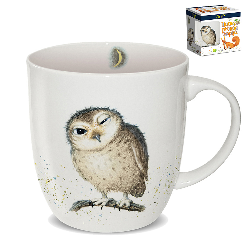 Изображение товара PRIORITY Кружка 380 мл. Наглая рыжая морда «Сова» в подарочной коробке, 1 шт