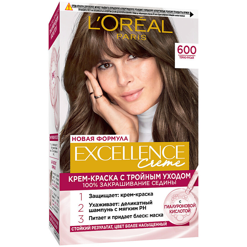 Изображение товара L'ORÉAL PARIS Стойкая крем-краска для волос Excellence Crème, № 6.00 Темно-русый, 192 мл