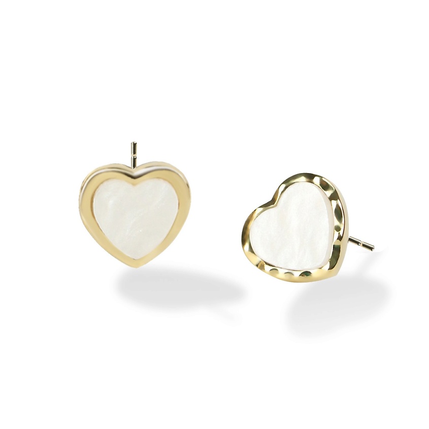 Изображение товара VIAMORE Серьги Heart Acrylic mini, Цвет: Перламутровый