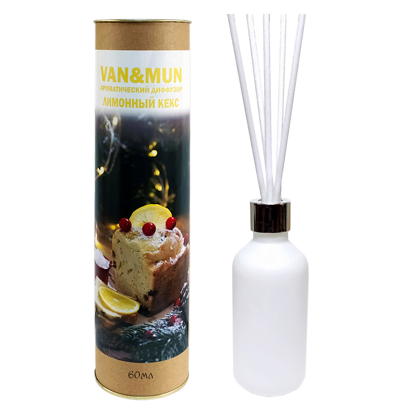 Изображение товара Ароматический диффузор VAN&MUN Лимонный кекс 60 мл с палочками для дома