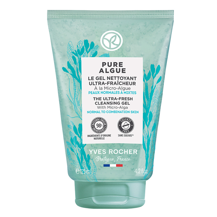 Изображение товара YVES ROCHER Гель для умывания ультраосвежающий с микроводорослями 125 мл
