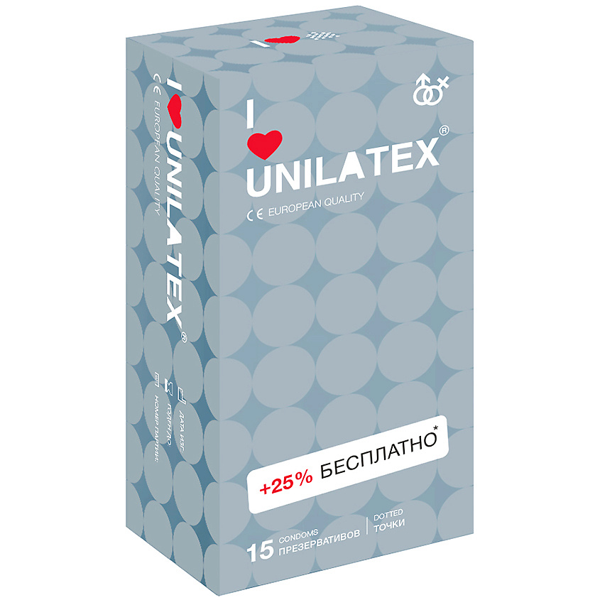 Изображение товара UNILATEX Дotted Презервативы телесные 15 шт. с точечной поверхностью и смазкой