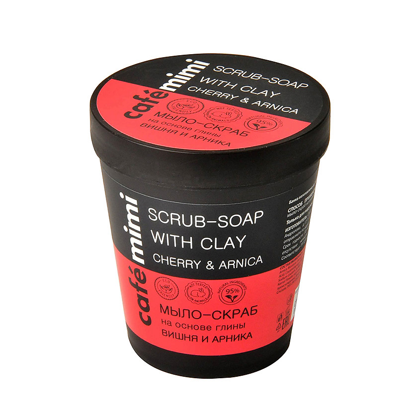 Изображение товара CAFÉ MIMI Мыло-скраб на основе глины Вишня и Арника, 220 мл