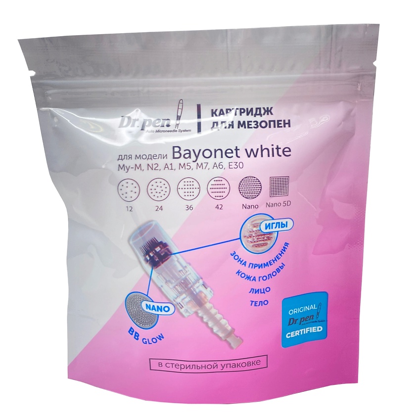 Изображение товара Картриджи DR.PEN Bayonet white на 12 игл для дермапена