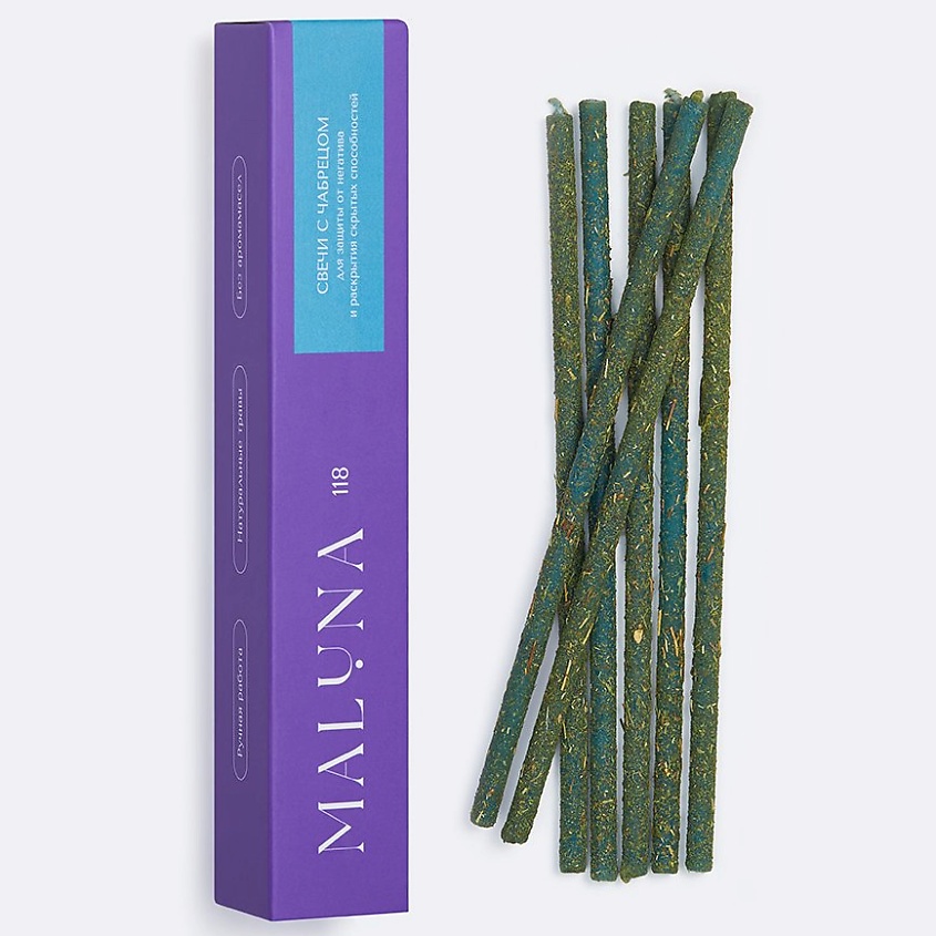 Изображение товара MALUNA Магические голубые свечи с чабрецом, 7 шт