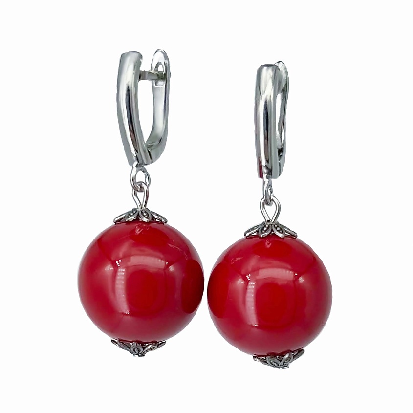 Изображение товара KOSHIKA Серьги Ягода коралл, цвет: Красный