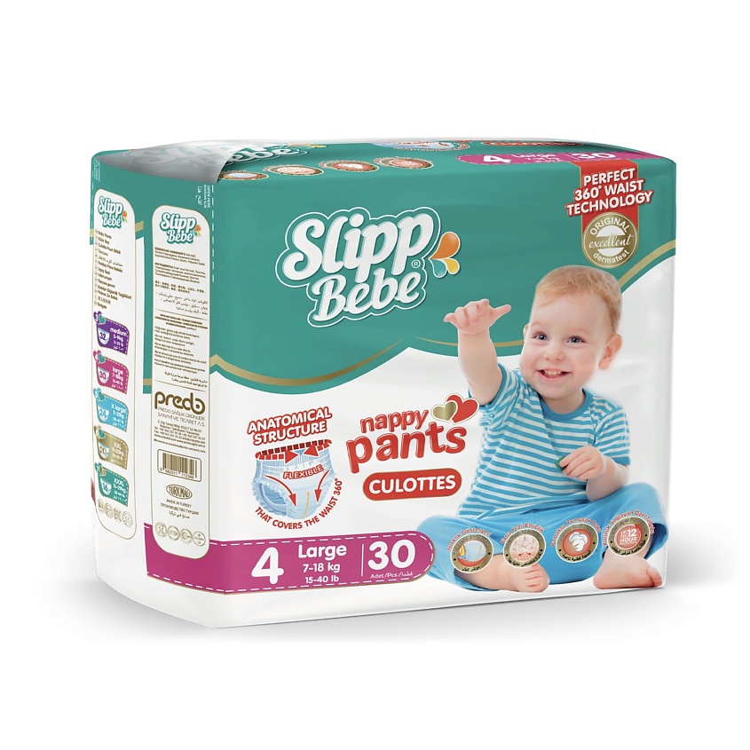 Изображение товара SLIPP BEBE Подгузники-трусики № 4, цвет: Белый, 30 шт